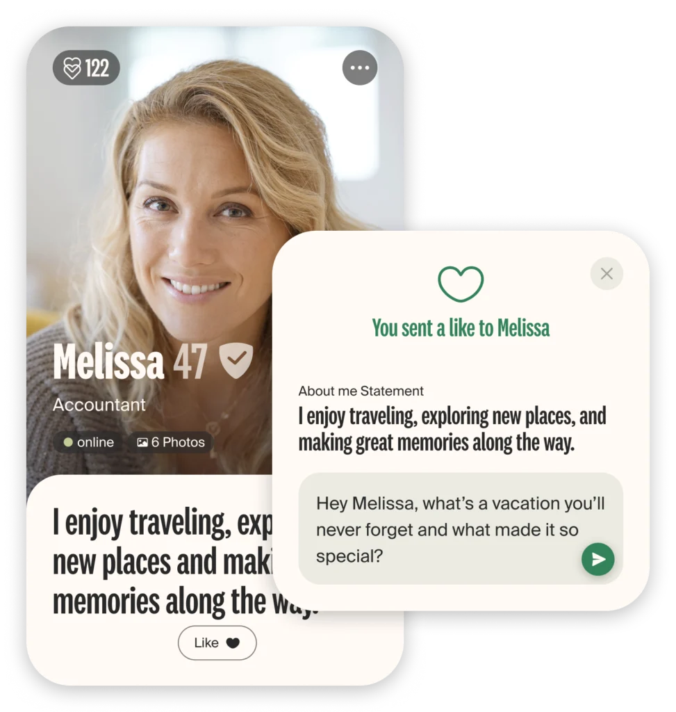 Example message to a eharmony profile