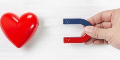 A magnetic pulling a heart towards it