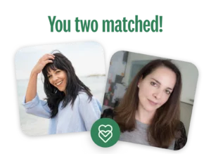 Single woman and man with headline "You two matched!"